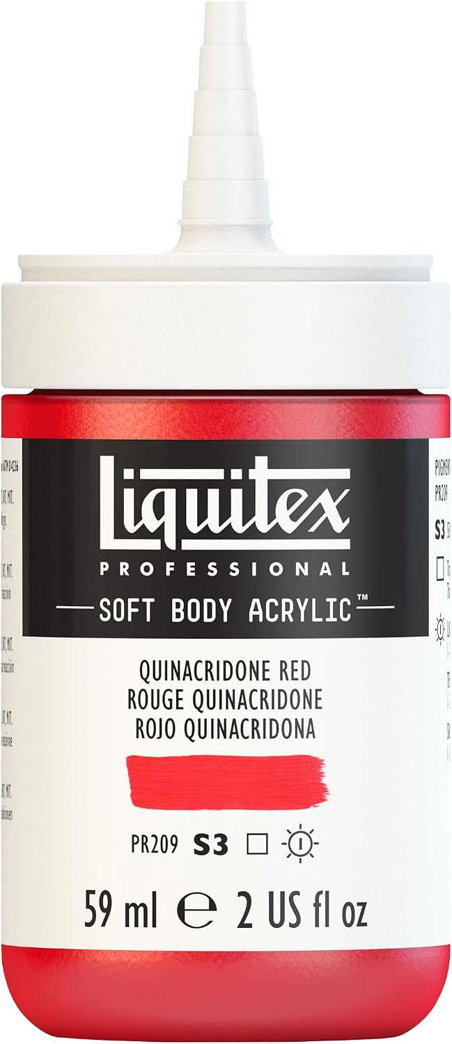 Liquitex Professional Soft Body Acrylic Paint, 59ml (2-oz) Bottle, Quinacridone Red