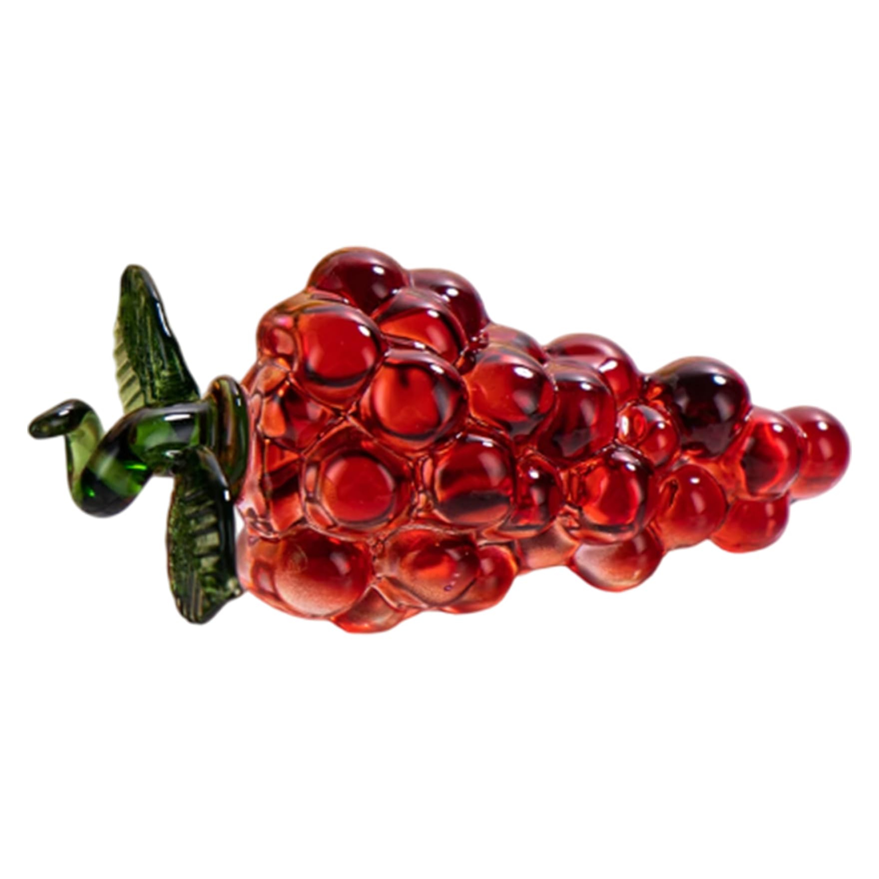 Fkngcp Red Glass Grapes Creative Miniature Grapes Figurine Collectibles Crystal Glass Fruit Decoration For Home Office Desk,