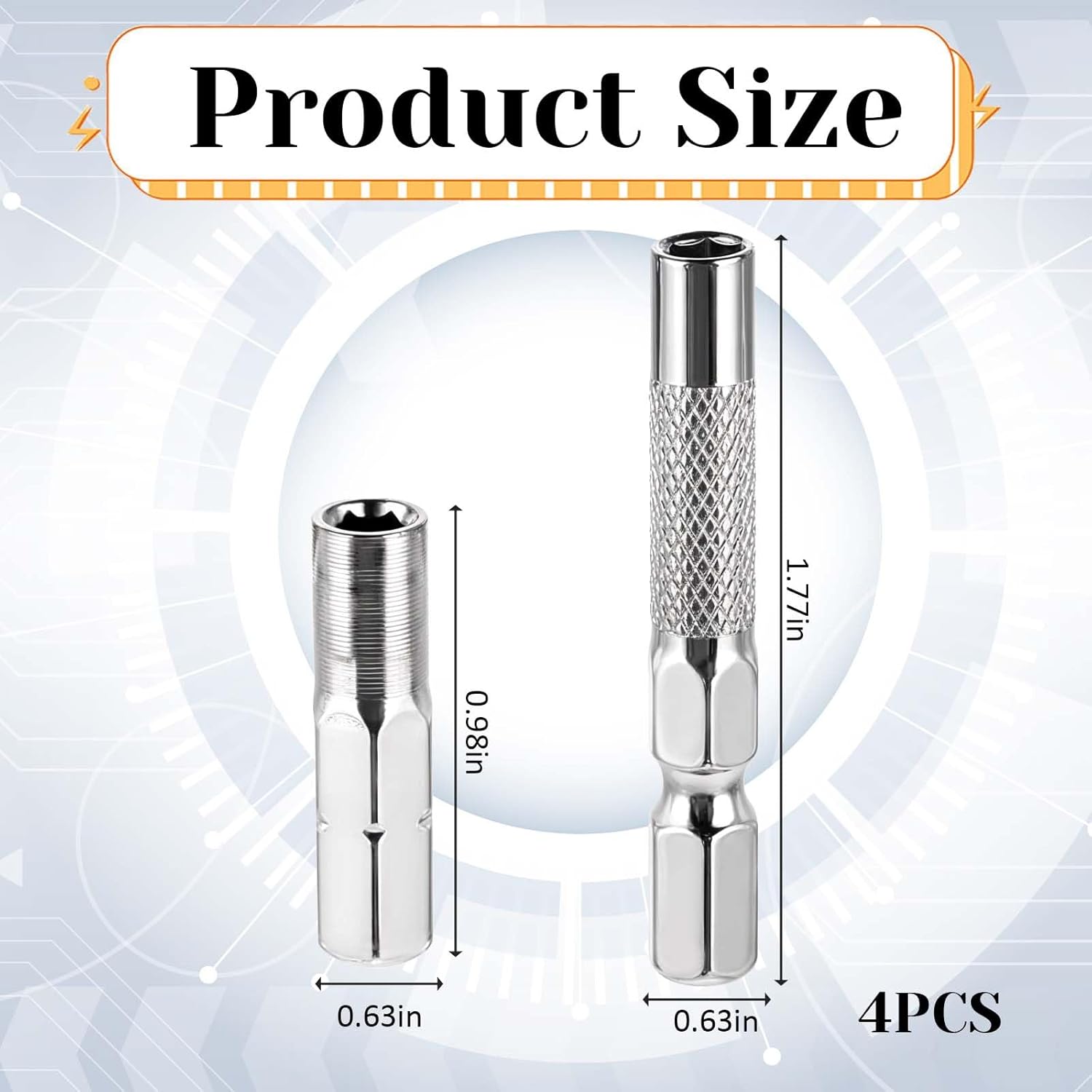 1/4 to 4mm Bit Adapter, Hex Screw Driver Bit Adapter Magnetic 2 Pieces 1/4 to 4mm Drill Extension Bit Holder for Precision Bits Set Screwdriver Converter - Image 2