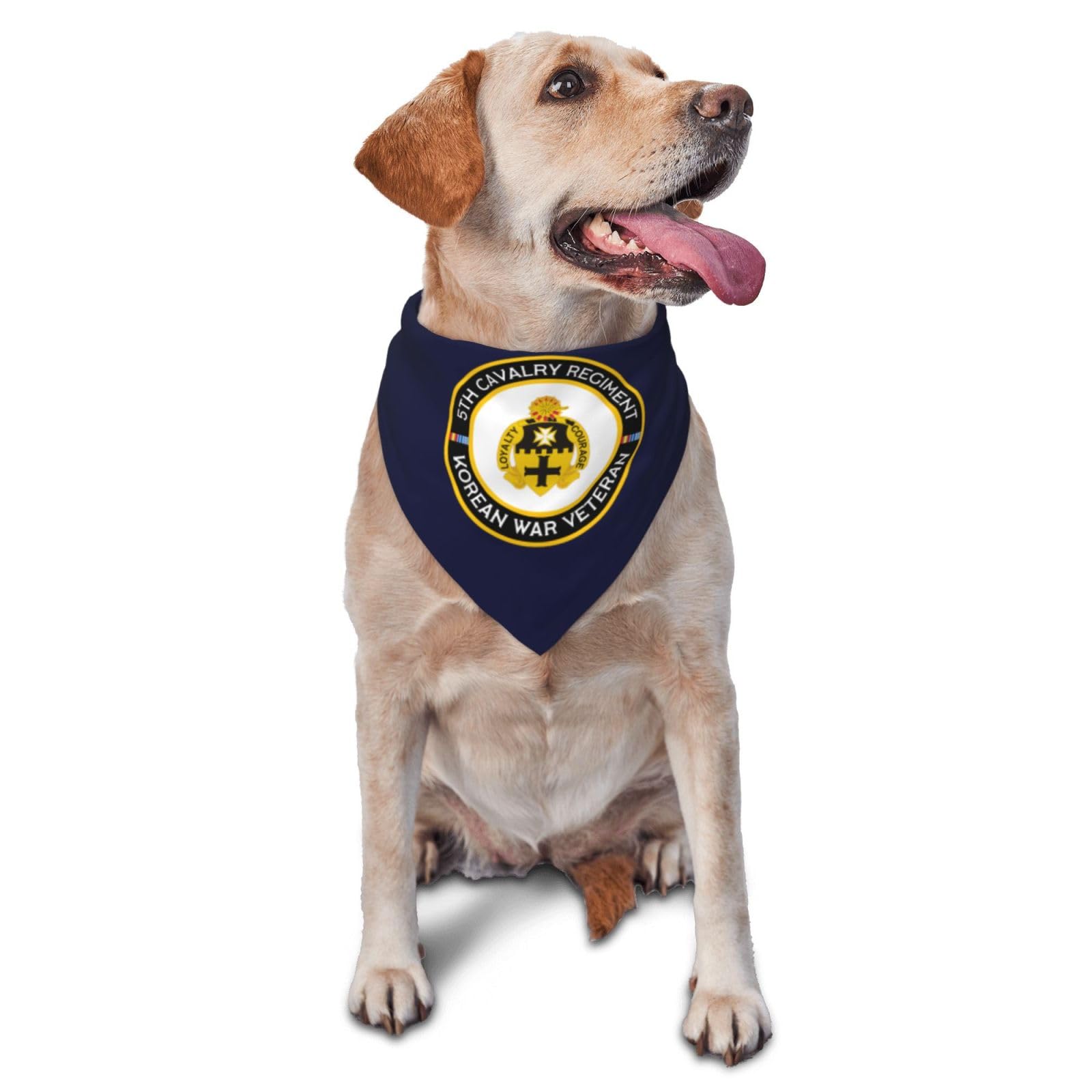 5th Cavalry Regiment Korean War Veteran Dog Scarf Pet Bandana Cat Pet Bibs