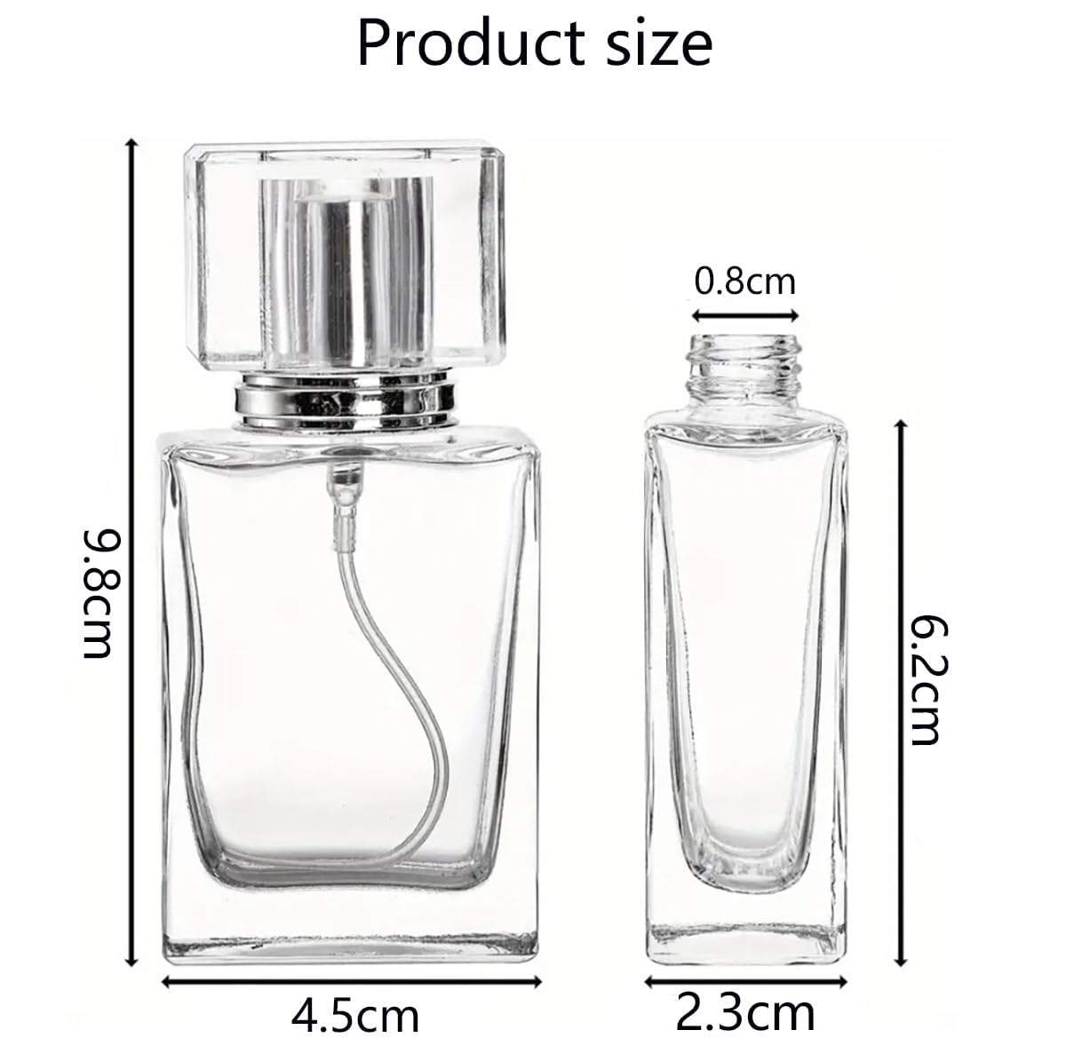 Spruzzatore di profumo ricaricabile, 8 pezzi, adatto per uscire, per uso domestico, 30 ml, trasparente