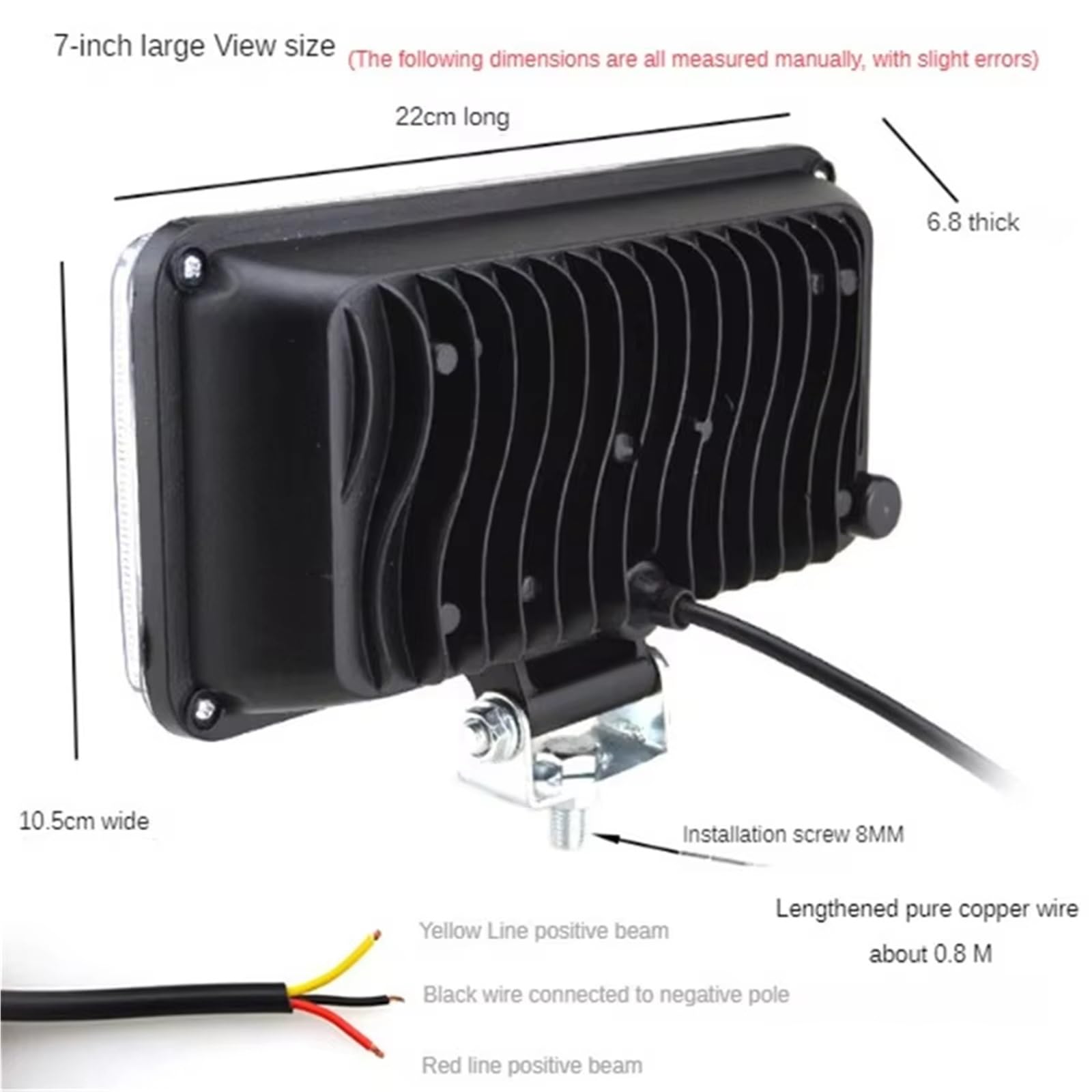 Fari Moto Per Jeep Offroad Driving Truck Trattore Barca 4X4 SUV ATV Fari LED 12V 24V 7" 5'' 4" 3'' Pollici Auto LED Light Bar Luce Da Lavoro Fanale Proiezione Moto(7inch)