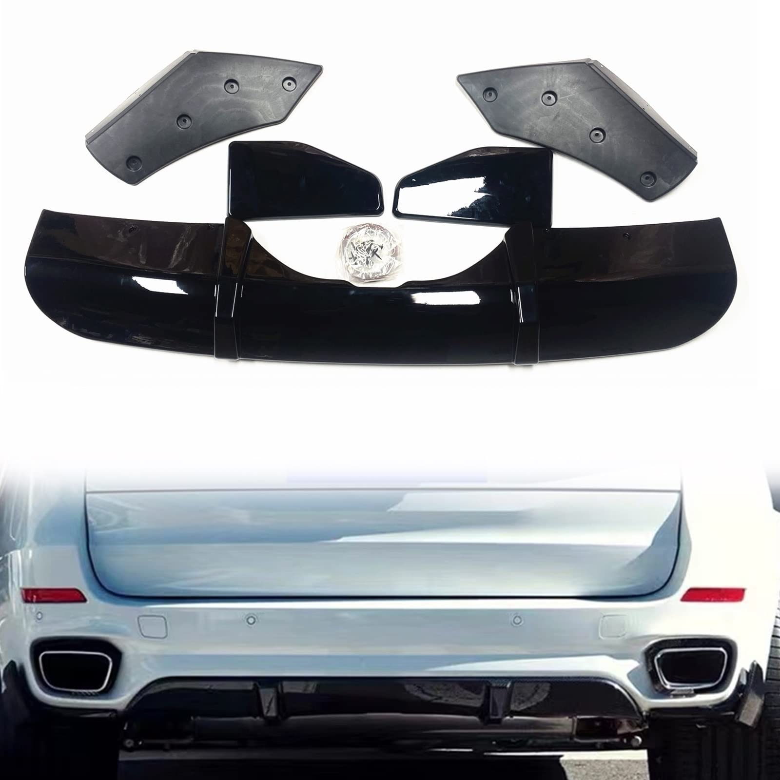 Diffuseur arrière noir laqué pour spoiler coffre et kit carrosserie BMW X5 F15 M