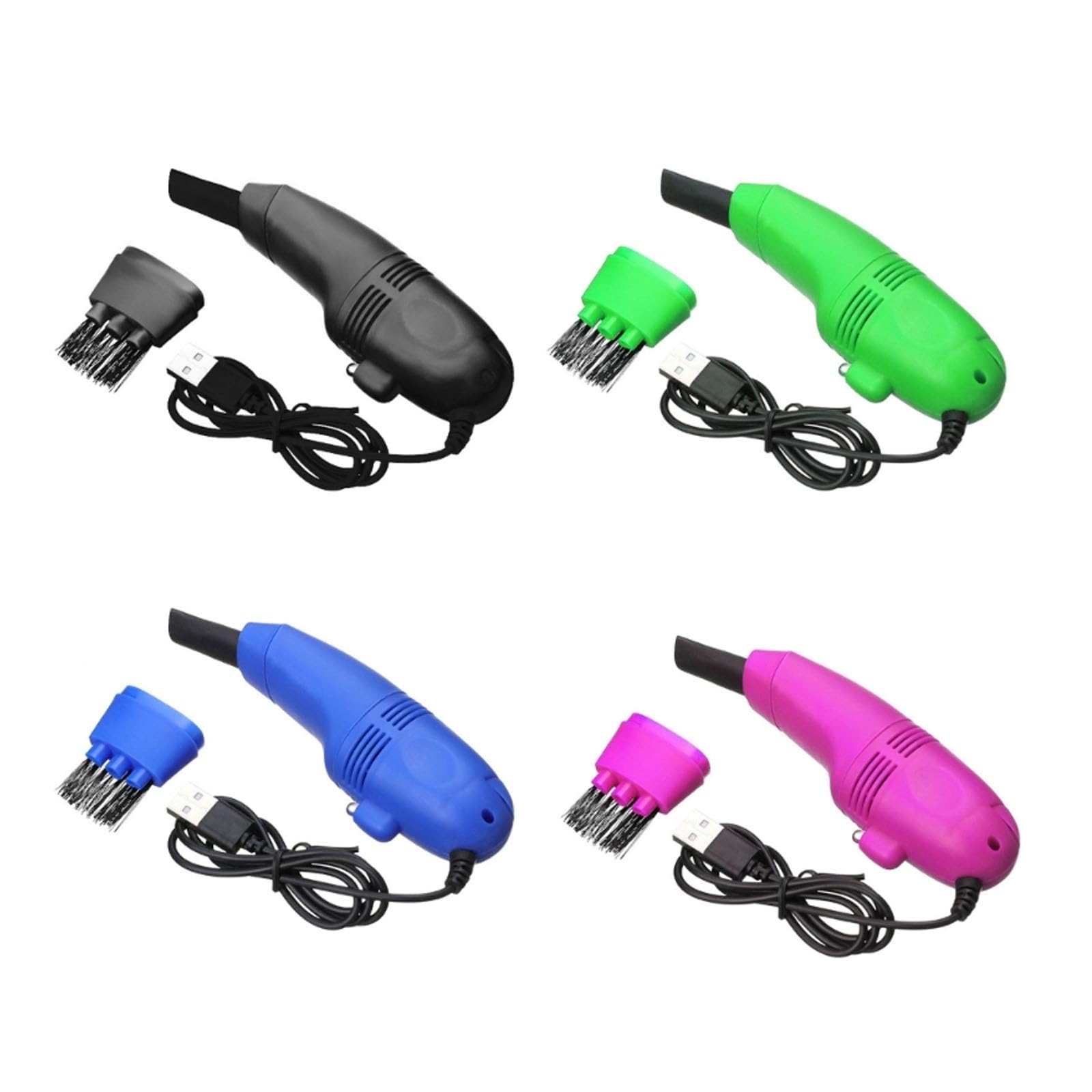 Sueale Multicolor Pack Of 4 Portable Mini Keyboards Vacuum Cleaners Household Micro Computer Cleaner Dust Brush Computer Vacuum Cleaners Usb Keyboards Cleaner