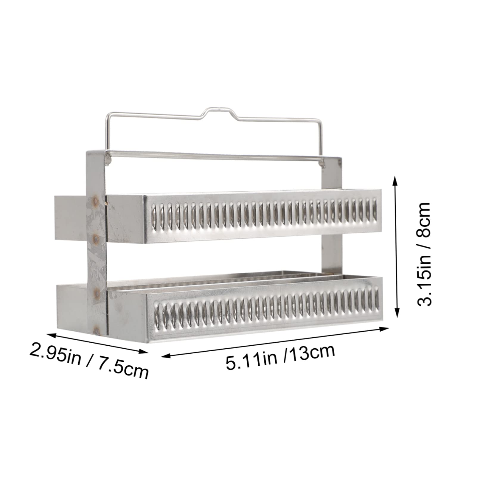 UTHCLO 60-Piece Stainless Steel Staining Rack Glass Slides Rack Microscope Slides Holder Lab Storage