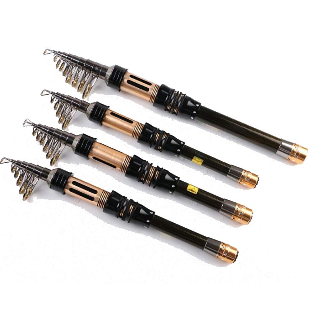 ZD-DZ The New Superhard Carbon Ultra-short Mini-section Telescopic Sea Rod Far Tougan Throw Pole Fishing Gear (Color : As shown, Size : 2.4M)