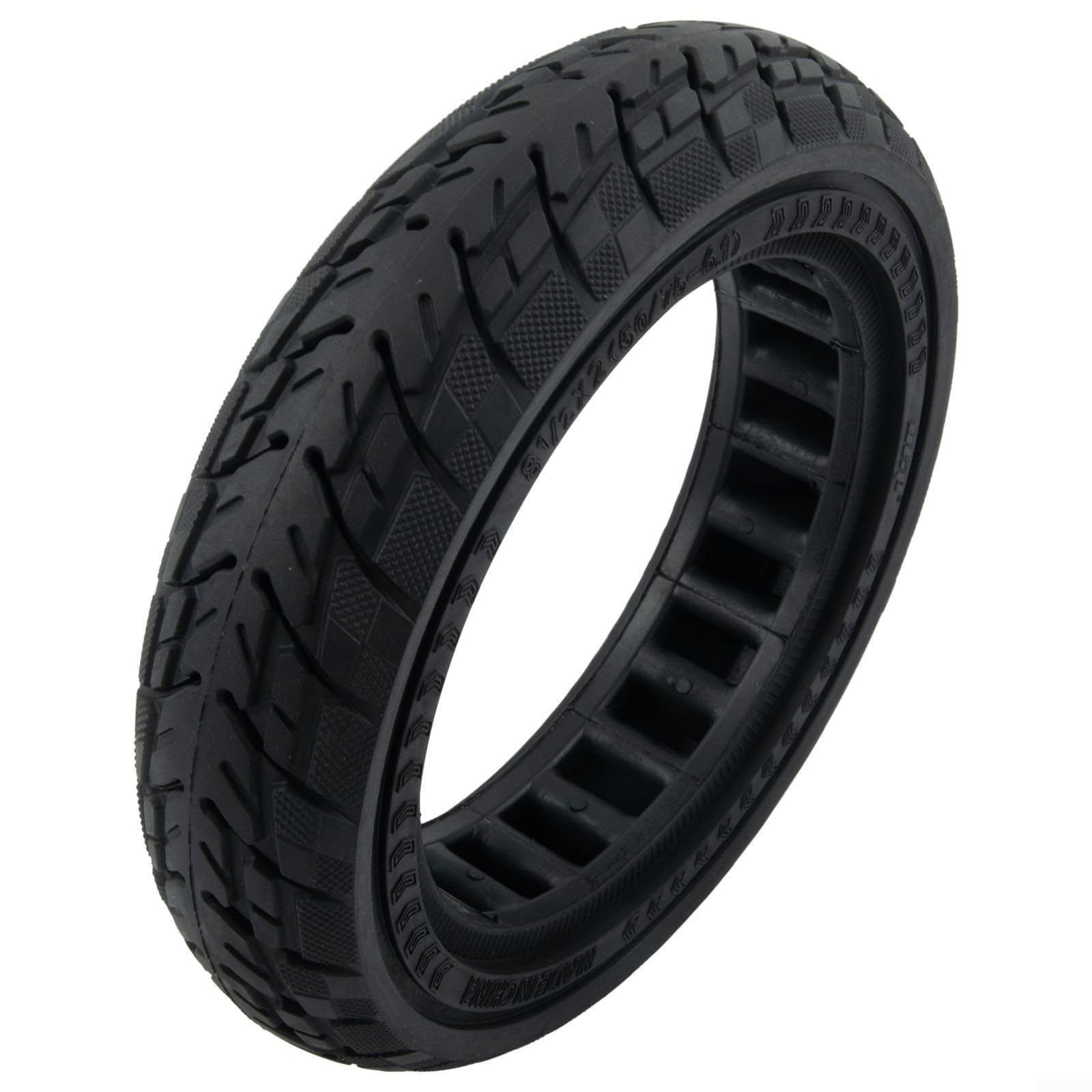 Pneu Solide pour Trottinette électrique 8,5 Pouces 50/75-6.1, Roue de Rechange sans Chambre à air pour M365, Pneu Tout-Terrain en Caoutchouc Noir 720 g, Anti-crevaison