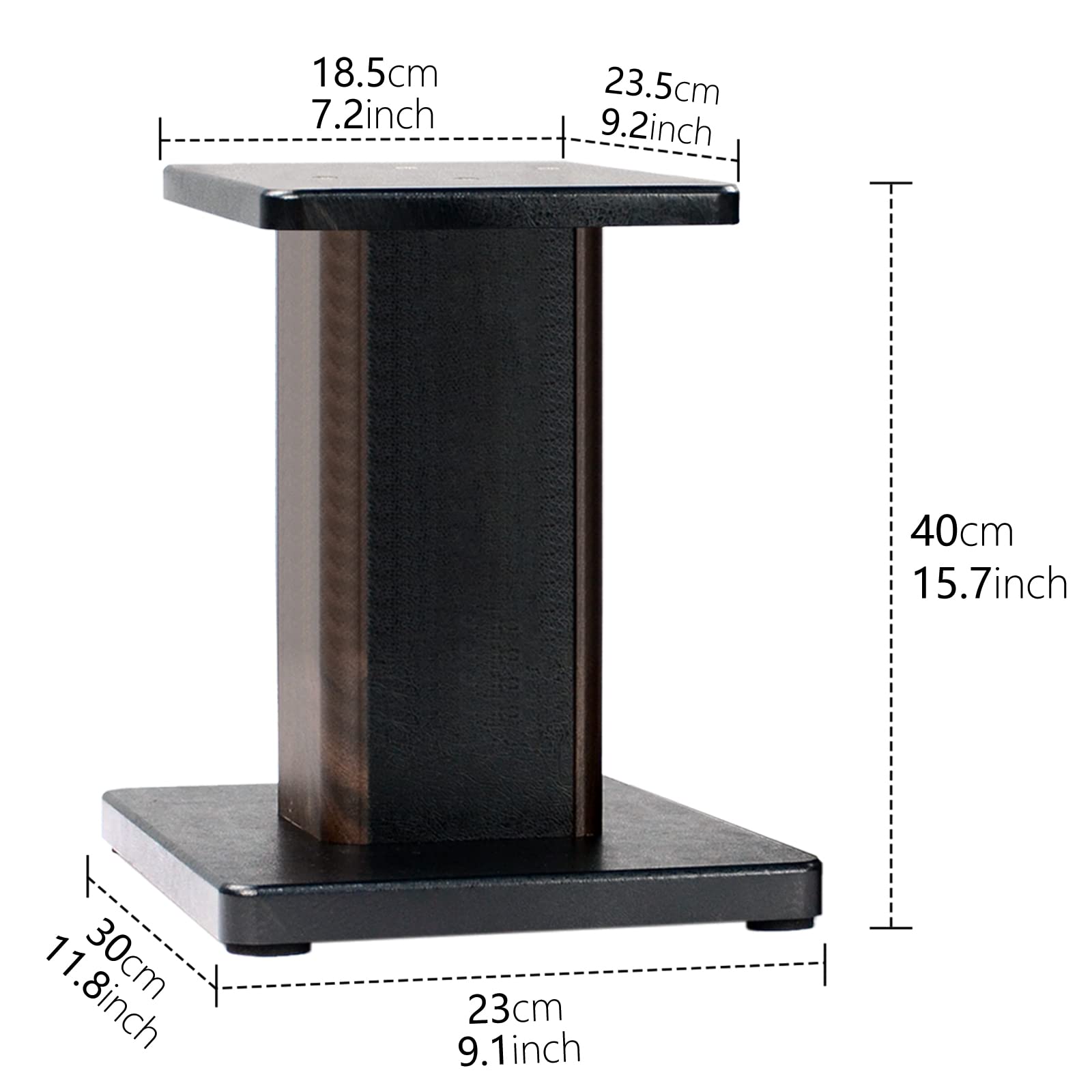 BQKOZFIN Supporto per altoparlante alto 40 cm, in legno, set da 2 pezzi, adatto per altoparlanti da scaffale, HiFi e home theater, audio surround migliorato