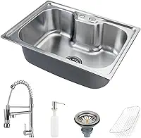 Cuba para Cozinha Gourmet Pia Aço Inox com Acessórios Nawa e Munim, Prata, 50 cm, Pingoo.Casa