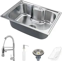 Pingoo.casa, Cuba para Cozinha Pia Gourmet Nawa 50 cm em Aço Inox 201 com Acessórios e Torneira Gourmet Misturador Monocomando Munim em Metal