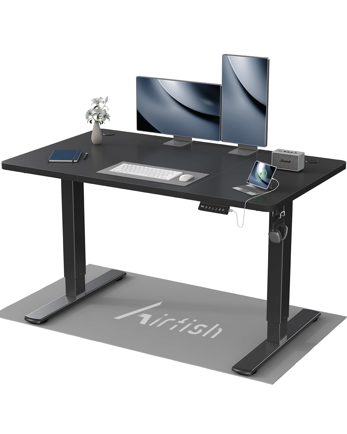 Airfish Höhenverstellbarer Schreibtisch Kinder Schreibtisch Höhenverstellbar Elektrischer mit Memory-Funktion, Bürotisch Höhenverstellbar für Home Office Steh-Sitz Tisch Standing Desk