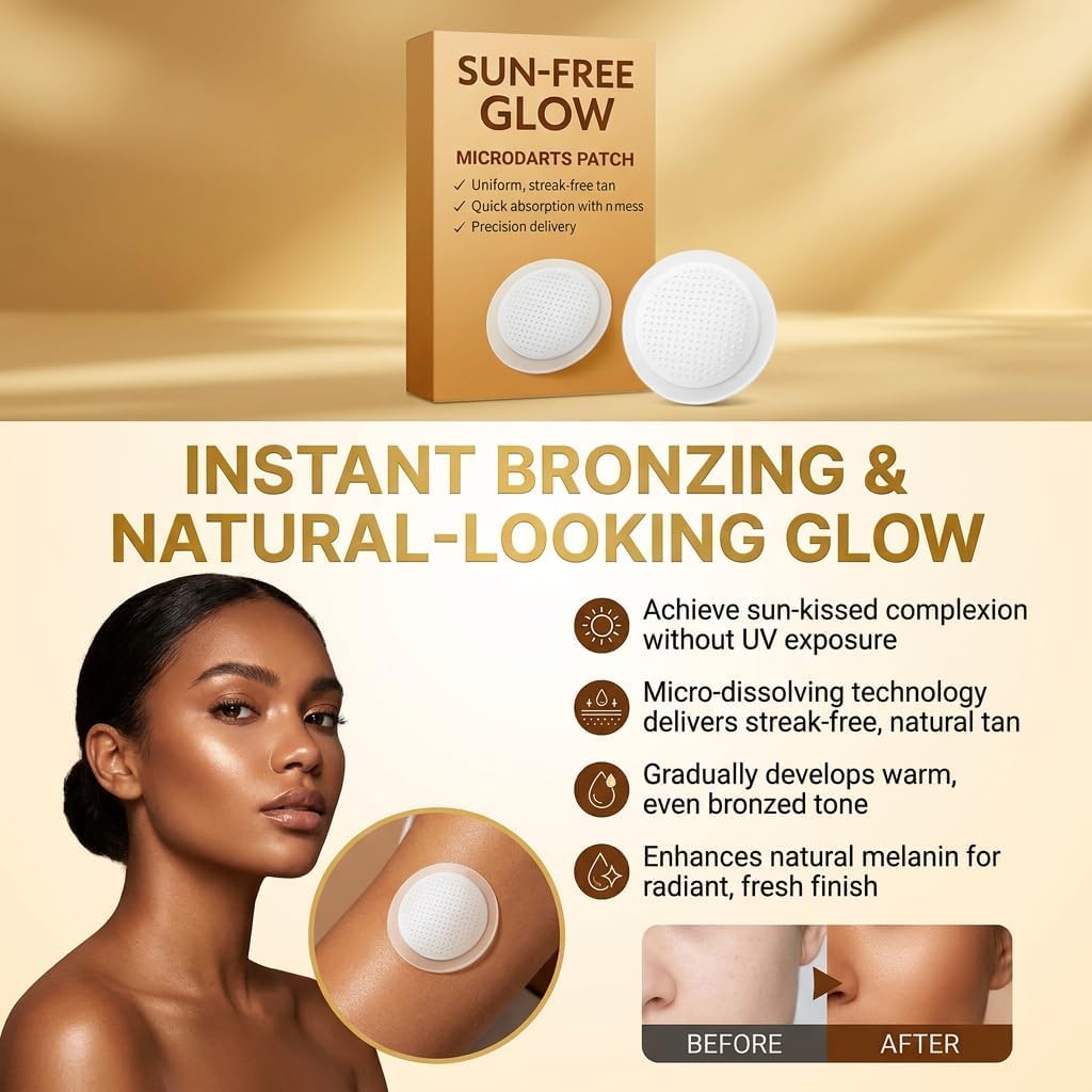 Patchs autobronzants à micro-aiguilles Pure-vlab Sun-Free Glow, Patchs de soin à micro-aiguilles Pure-vlab Moon Rind, Pa-tchs autobronzants Celestvéra, Teint naturel, Bronzage (2box)