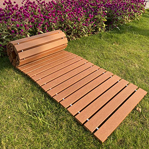Image of i frmmy Garden Pathway Walkway, PS Wood Outdoor Easy Roll-Out Path, PS Wooden Rollout (8'L x 18" W)