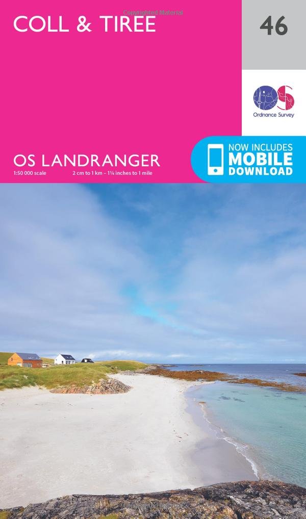 Coll Tiree Landranger Map 46 Ordnance Survey with Digital Download