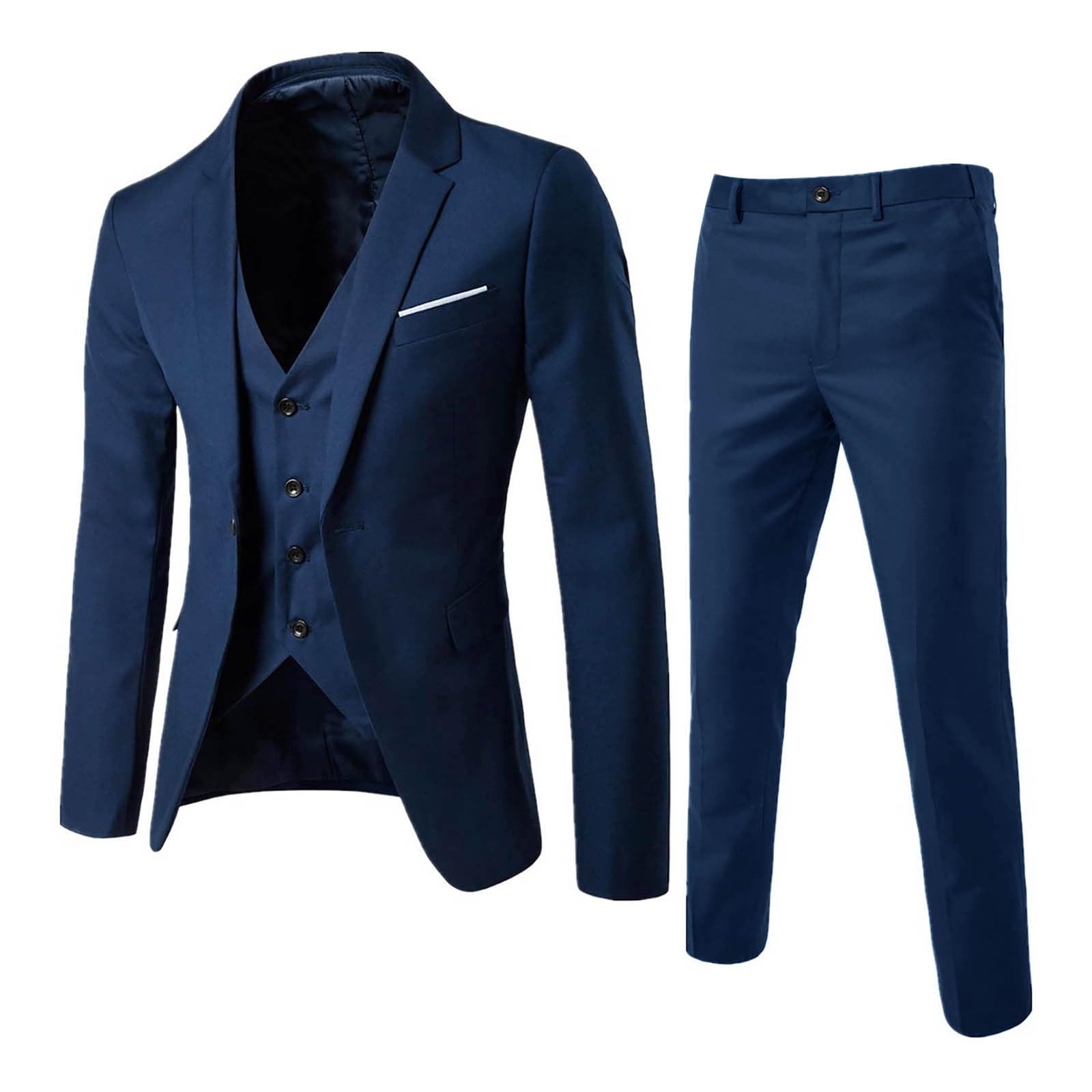 LCMTWXMen Suit 2024 3 Suit Business Wedding Party Jacket Vest & Pants Coat Mens 3 Piece Suit Dress Pants for Men Slim Fit
