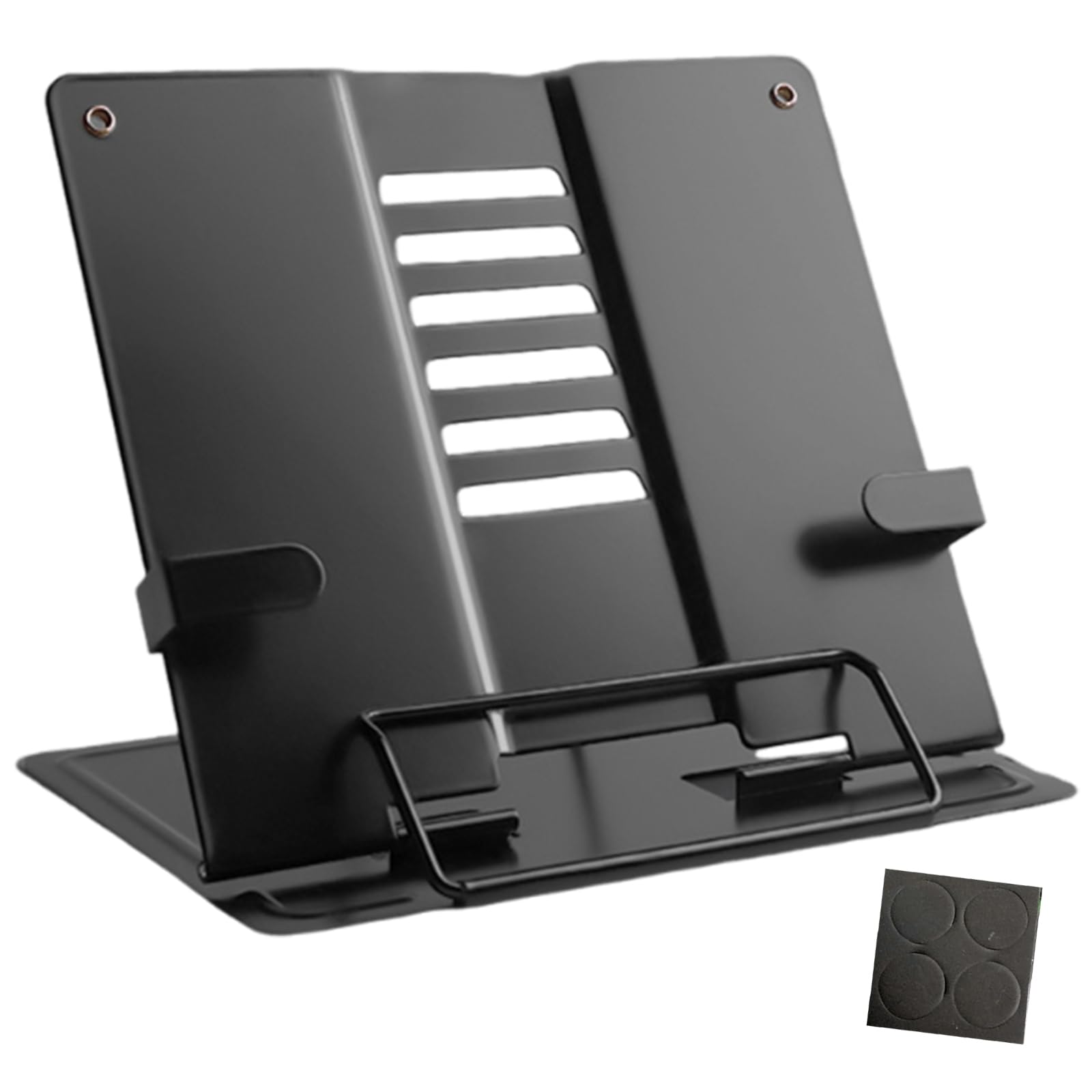 Adjustable Recipe Book Stand, Folding Cookbook Holder for Kitchen, School and Office Use, Reading Rest with Multiple Angles (Black)-picture-21