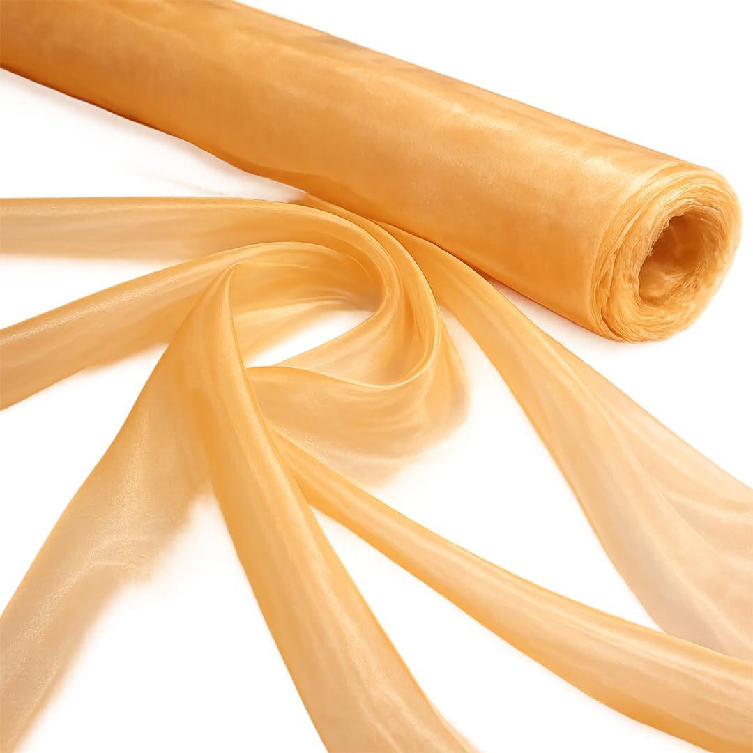 Mango 2 Meter Pack Plain Sheer Lightweight Organza Voile Drape Curtain, Wedding, Chair Sash Fabric 150cm Wide