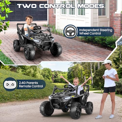 Hikole 24V Kids UTV Electric Ride on Car with Remote Control, 2x200W Powerful Motor, Shock Absorbers, Safety Belt, Horn, - Additional View