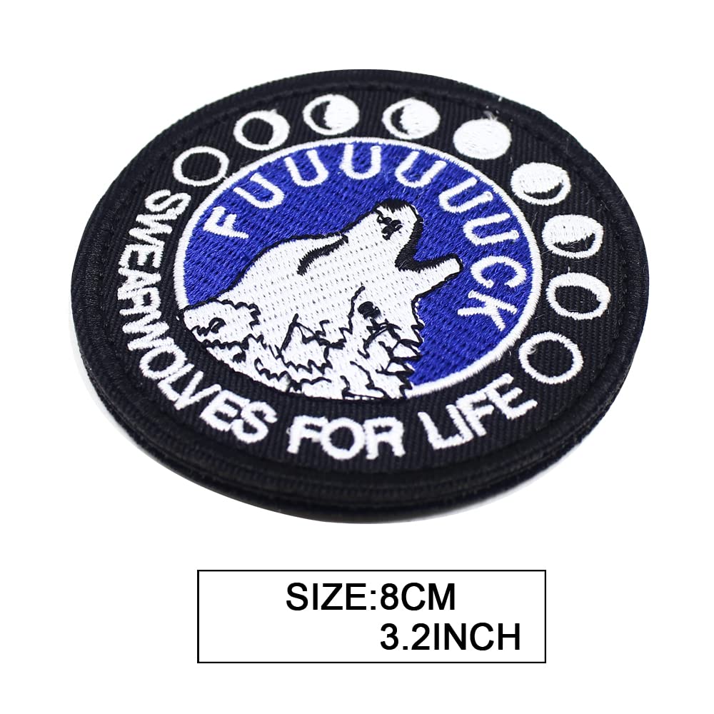 Personalised Hook Loop Patch Personalised Wolf Embroidered Patch - 10cm Hook And Loop (Velcro) Back, Made In UK For Airsoft & More Collectible Boy - Foto 6