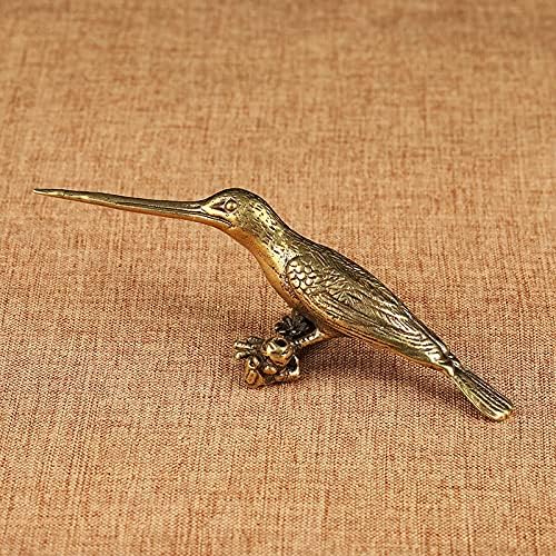 Miniatura 3 de Mini Copper Pure Copper Kingfisher Statue Desk Decoration Ornament Antique Woodpecker Bird Miniature Figurines Incense Stick Holder Tea Pet -