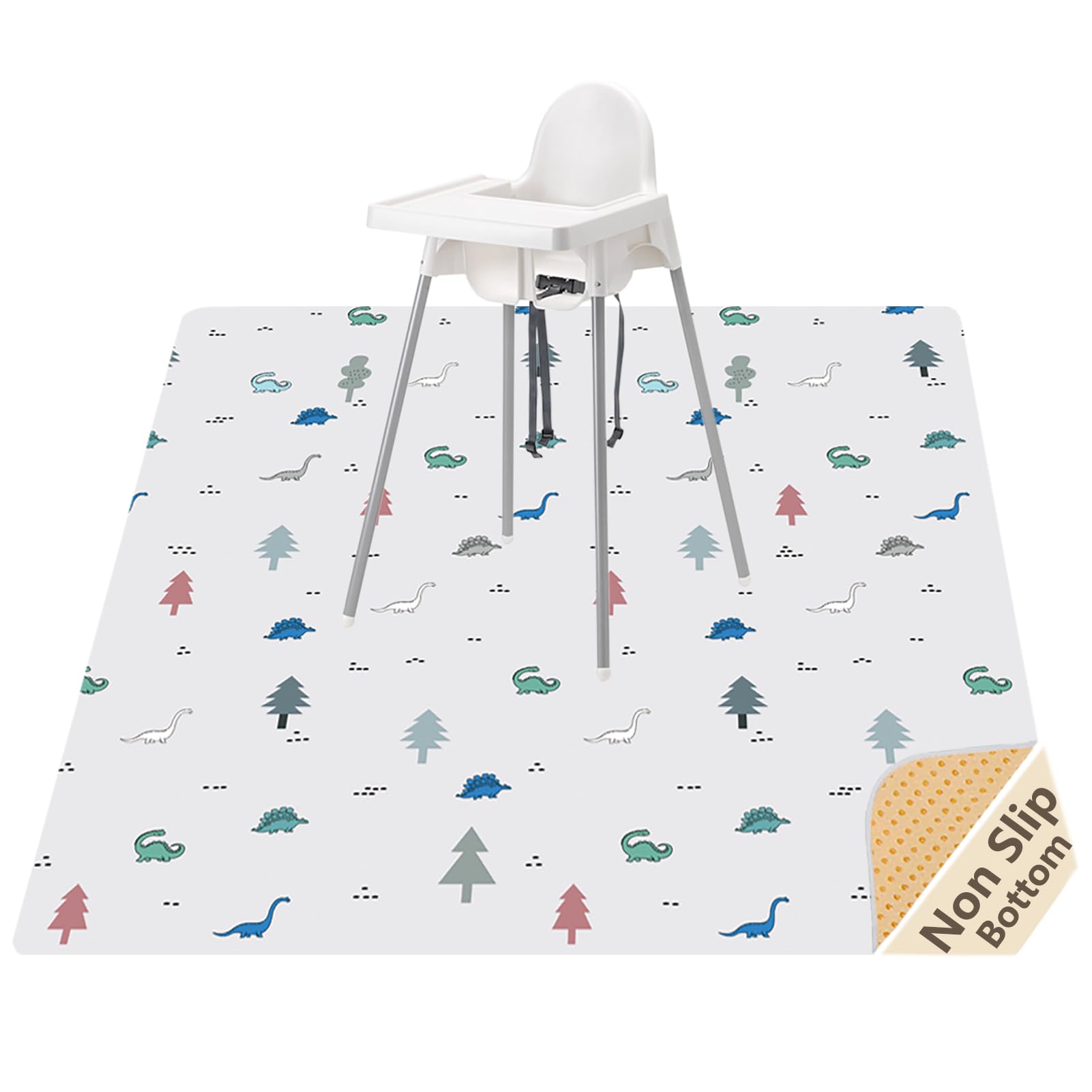 Splat Mat for Under High Chair, Waterproof Washable High Chair Floor Mat