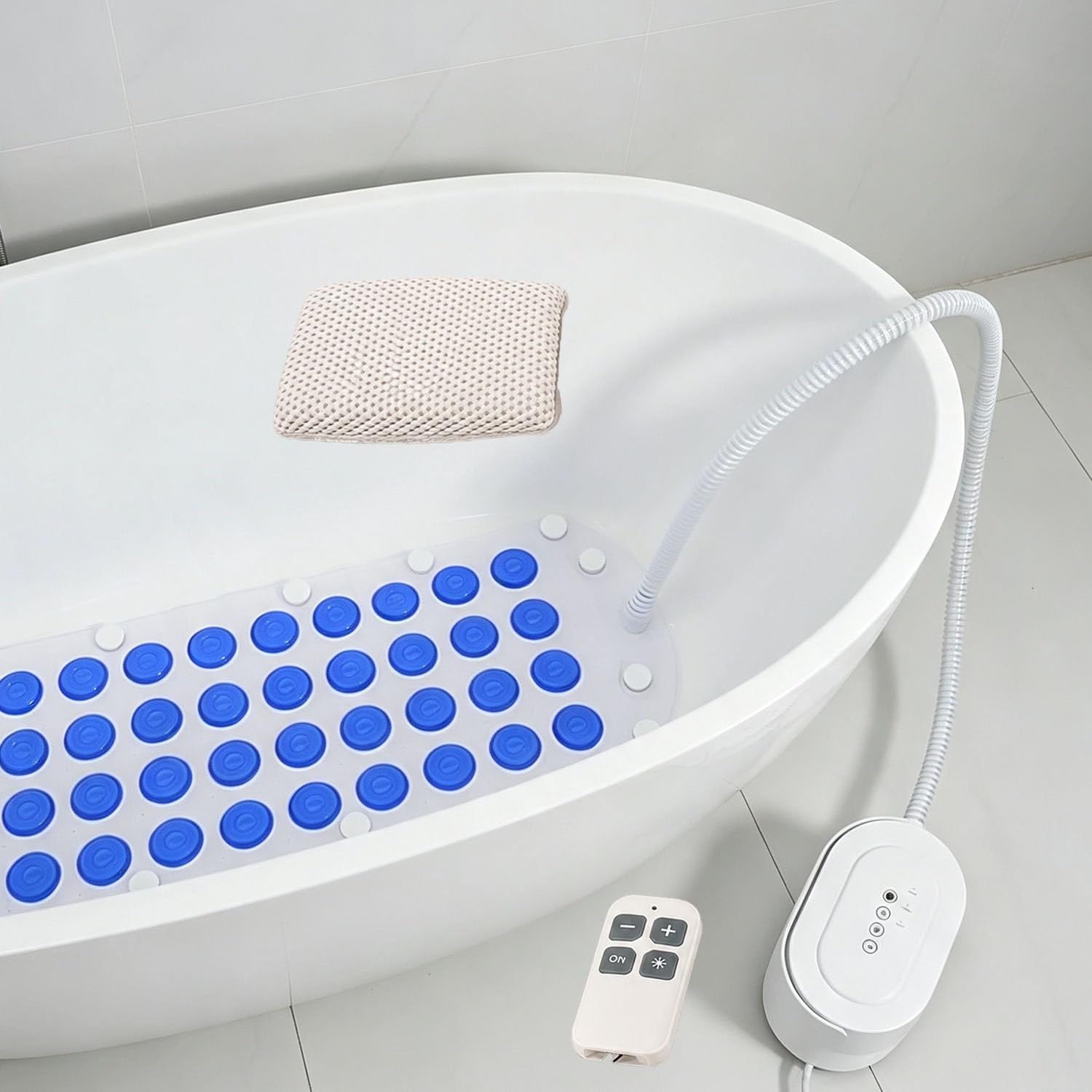 DowPie Bathtub Bubble Massage Mat, Portable Home Spa Mat with Suction Cups 110v