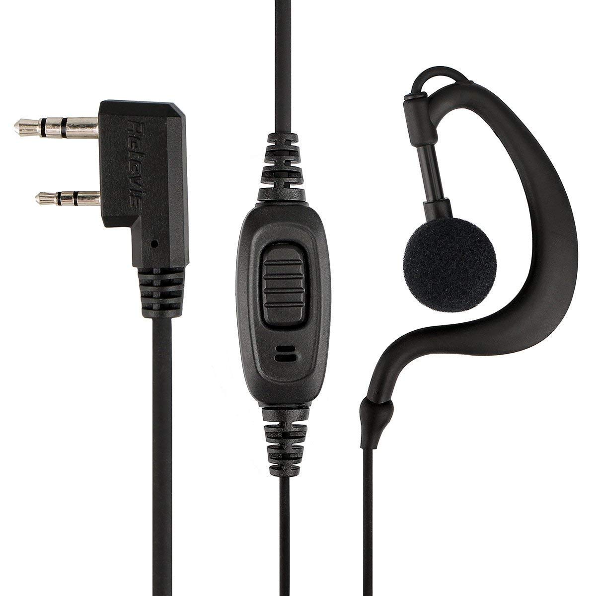 Retevis Estuche de 10 auriculares de radio bidireccional con micrófono de un solo cable para RT22 RT21 RT68 RT68H H777 H777H RT86A RT86S, compatible con Pxton Baofeng BF-888S BF-T26 Kenwood Walkie