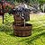 Giantex 2-Tier Barrel Waterfall Fountain, Rustic Wood Barrel Cascading with Electric Decorative Hand Pump, Outdoor Water Feature for Garden Patio Backyard Lawn Porch
