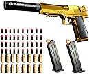 Toy gun with soft bullets,toy gun with ejectable magazine and bullets-1:1 size toy gun with magazine for safety training or play,unique gift