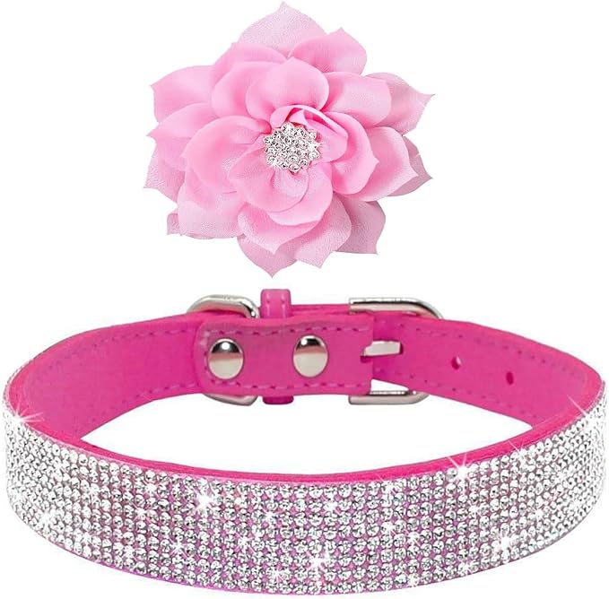 Collar para perro con brillos y diseño elegante M Hot Pink2 miniatura 3