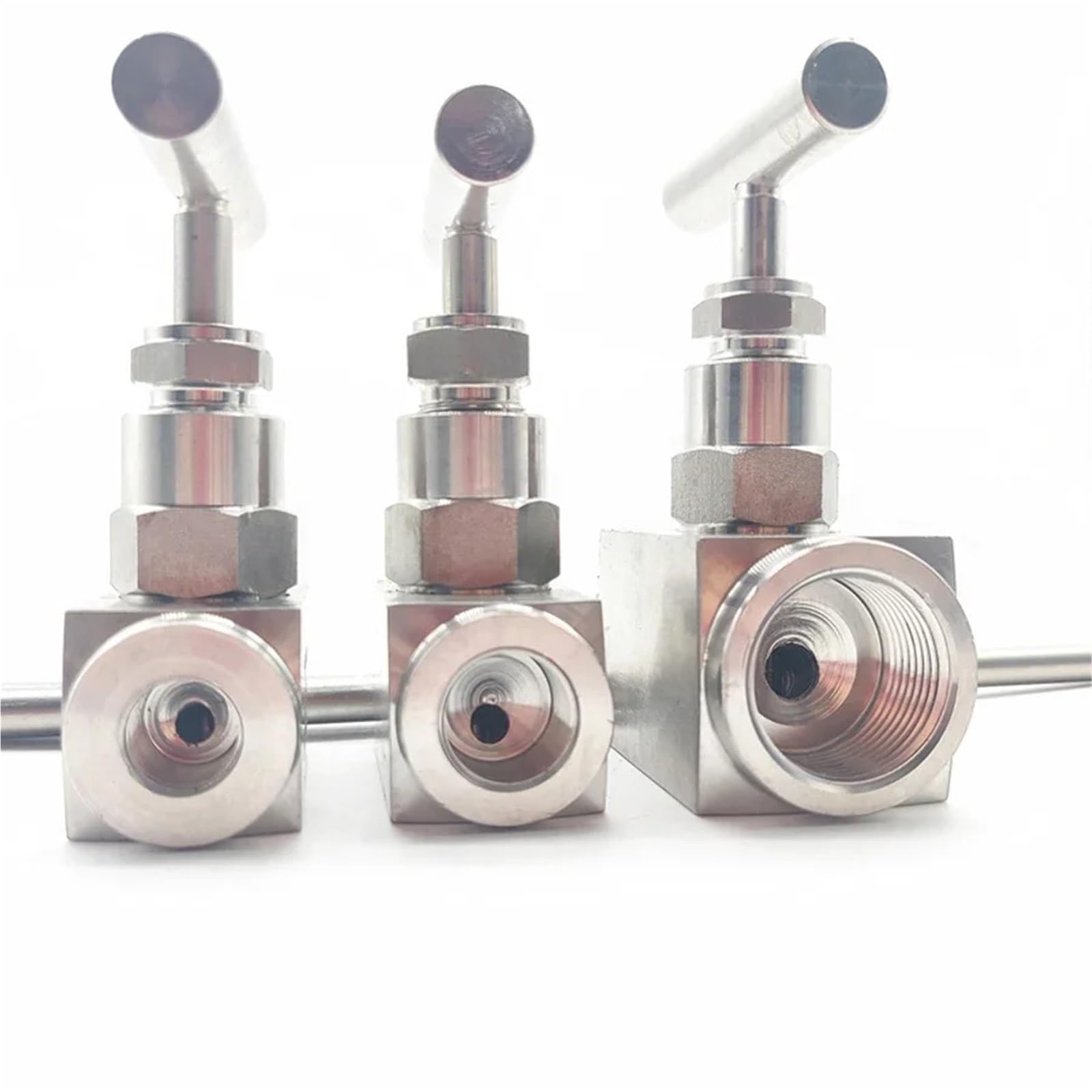 Prosty zawór iglicowy ze stali nierdzewnej, hydrauliczny zawór iglicowy wysokotemperaturowy 3/8 1/2 3/4 1 BSP Żeński żuraw odcinający 2300 PSI 304 Kontrola przepływu ze stali nierdzewnej (3/8 cala)