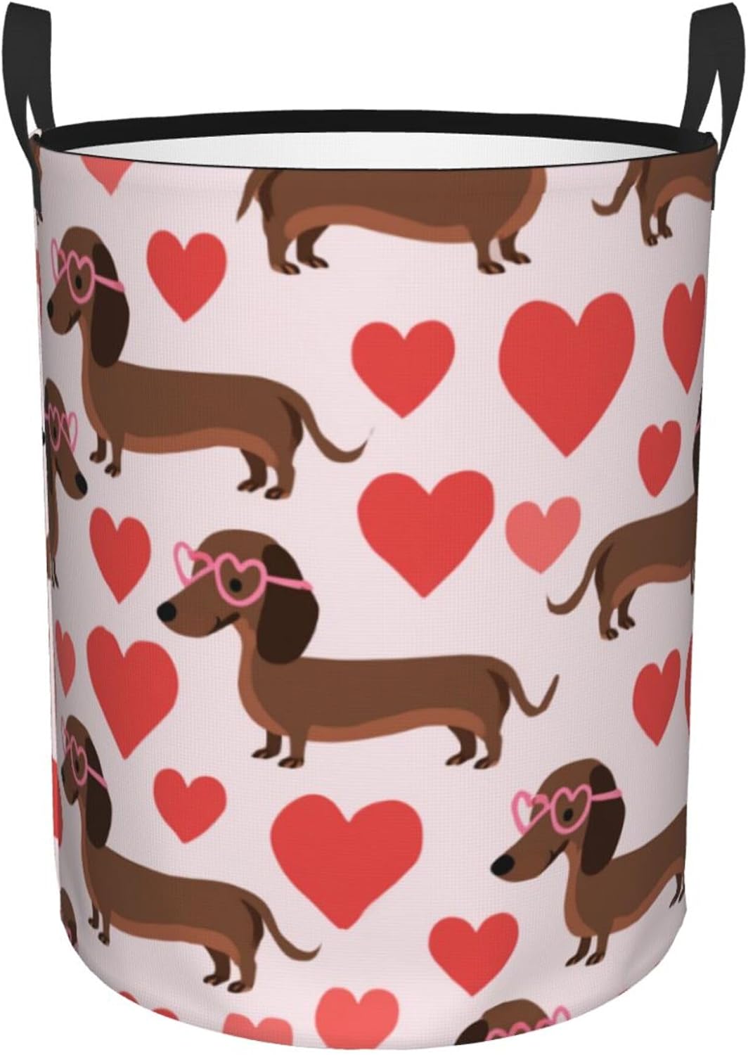 Funny sausage dog love theme print, 13.8x16.5 inch Laundry Hamper