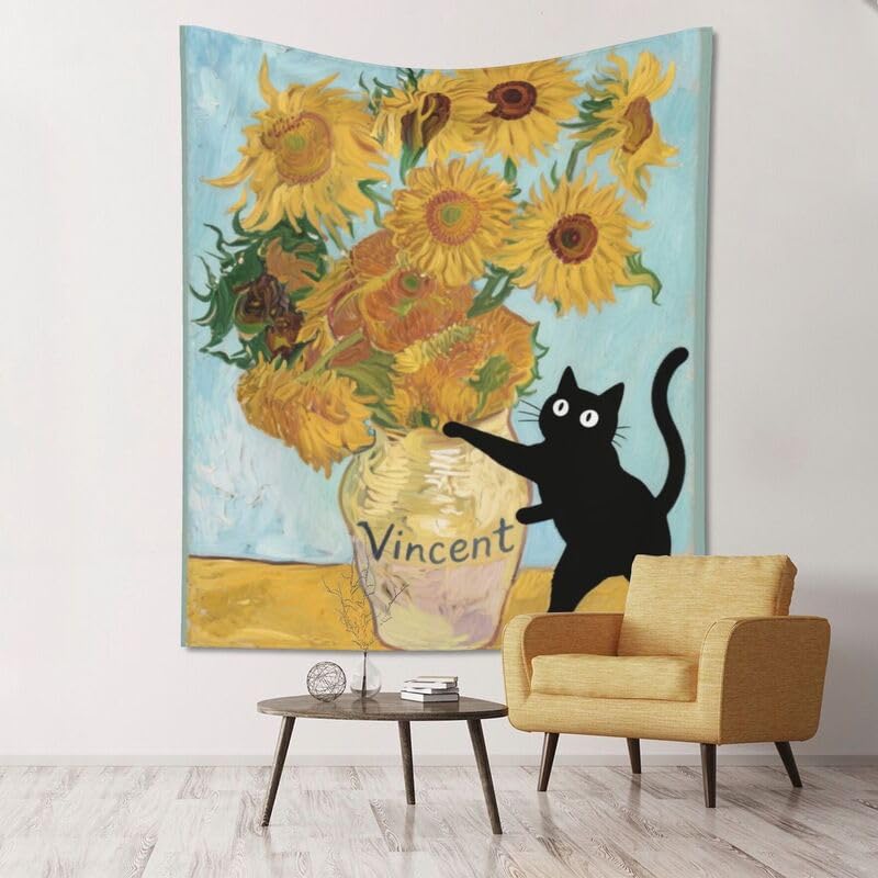 Tapisserie géante ethnique pour cacher un mur abîmé avec un art mural lavable