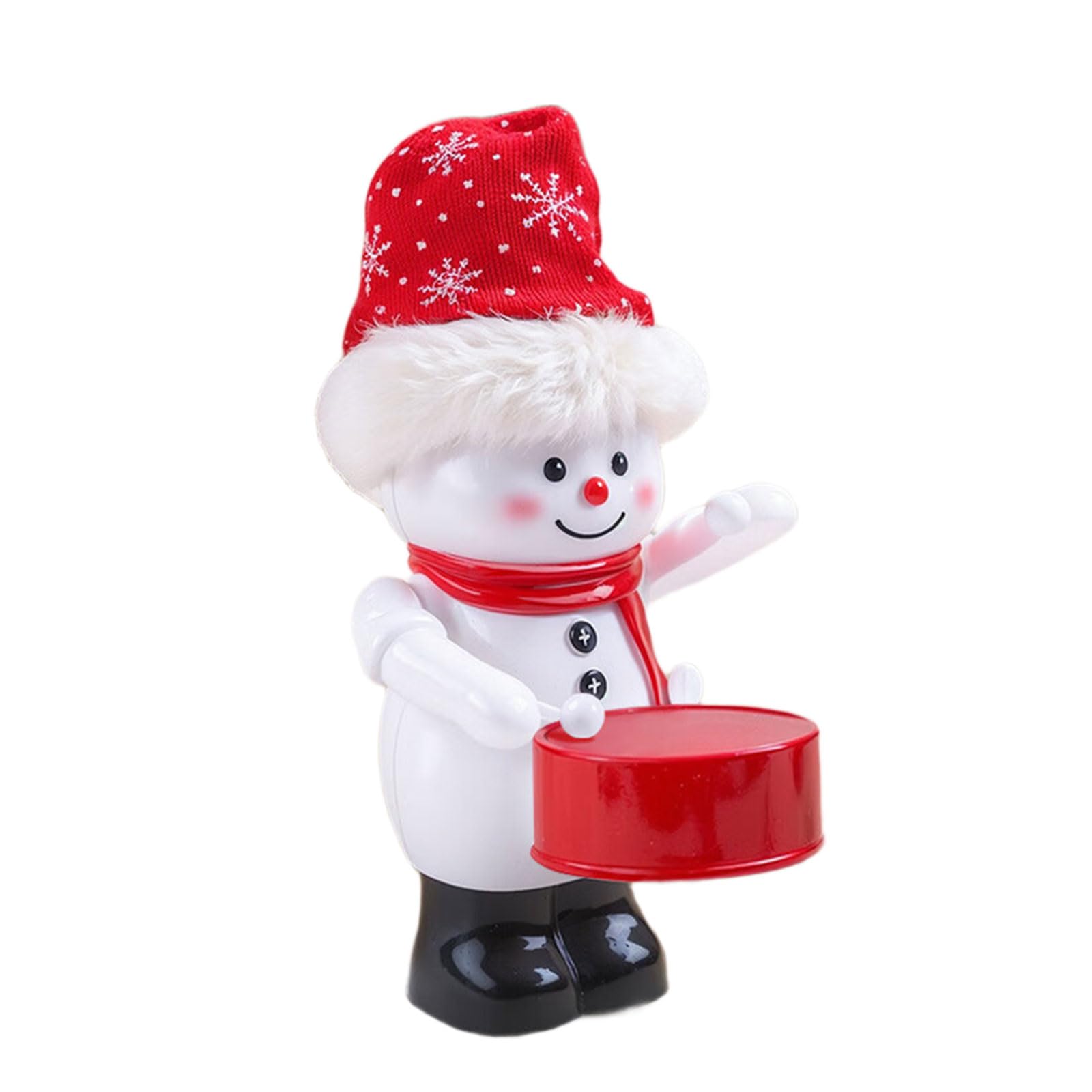 NVOQILIN Resin Snowman Wind Up Toy Holiday Tree Hanging Ornament for Christmas Tree Mantels Fining Table Festival Celebration Christmas Drumming Snowman Ornament