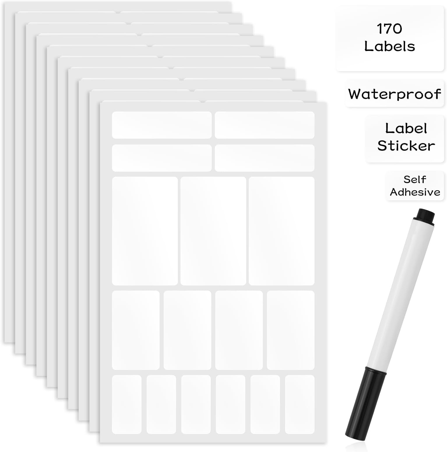 Amazon.com : 171Pcs Removable Labels for Jars Spice Label Stickers with ...