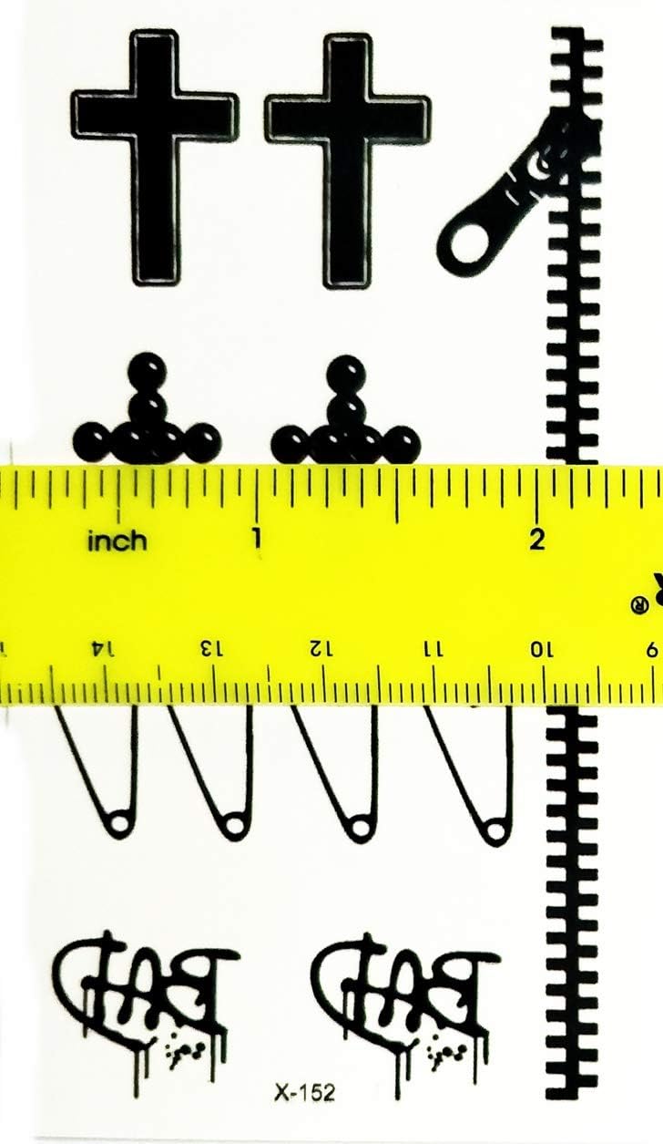PARITA Small Tattoos Cross Zipper Crucifix Cartoon Kids Temporary Tattoos Fashion Waterproof for Man Women Tattoo Art Body Arm Leg Chest Shoulder Tattoos Decal Stickers (Pack 3 PCS.) (05) : Beauty & Personal Care