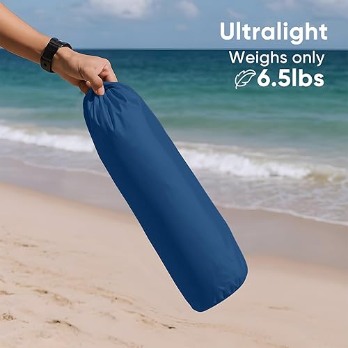 Miniatura 4 de Sekey Silla de playa portátil, silla de camping ligera con bolsa de transporte, silla de playa plegable baja para adultos, silla compacta para Azul