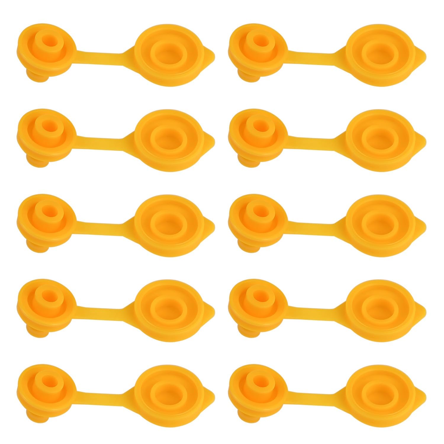 10 Pack Small Universal Can Vent Cap Yellow Fuel Gas Can Jug Vents Gas Can Vent Caps Replacement Vent for Gas Can Compatible with Chilton Briggs Rotopax Gott Anchor Plastic Gas Can Vent Caps (Yellow)