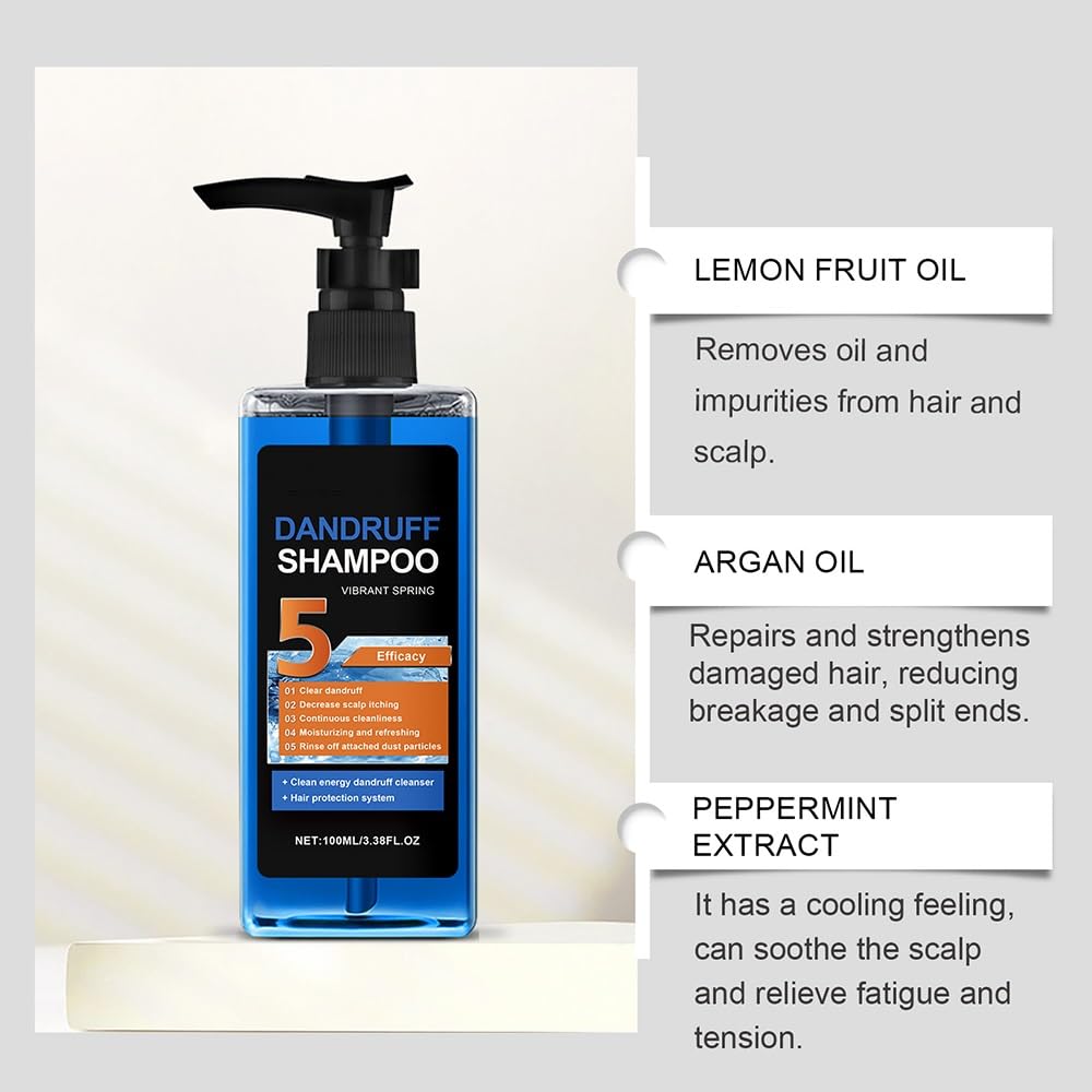 Shampoo lenitivo rinfrescante alla menta, un detergente purificante profondo che controlla l'olio for capelli leggeri e voluminosi