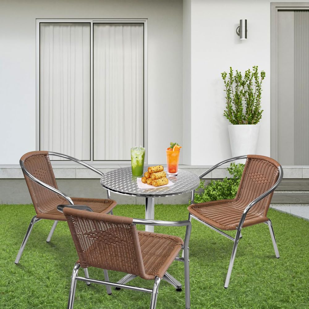 Lot de 2 Table Haute Mange Debout de Bistrot de Bar Pliable Aluminium Hauteur réglable 75 ou 110 cm Ø 60cm Meuble Exterieur pour Reception Mariage Anniversaire Fête de Jardin (Circulaire-2P)