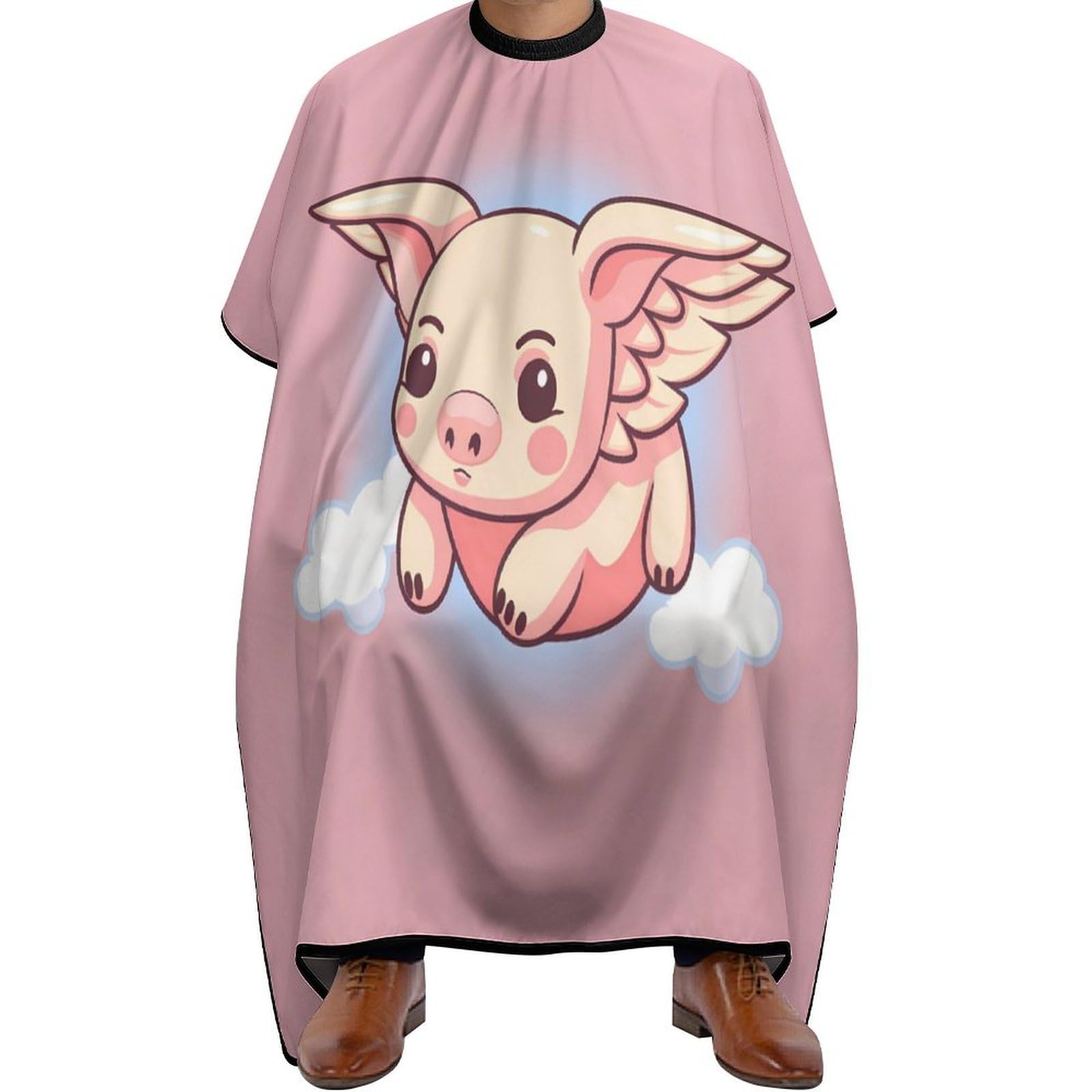 Cute Flying Pig Hair Cutting Cape for Men Women Waterproof Barber Cape Adjustable Salon Haircut Capes