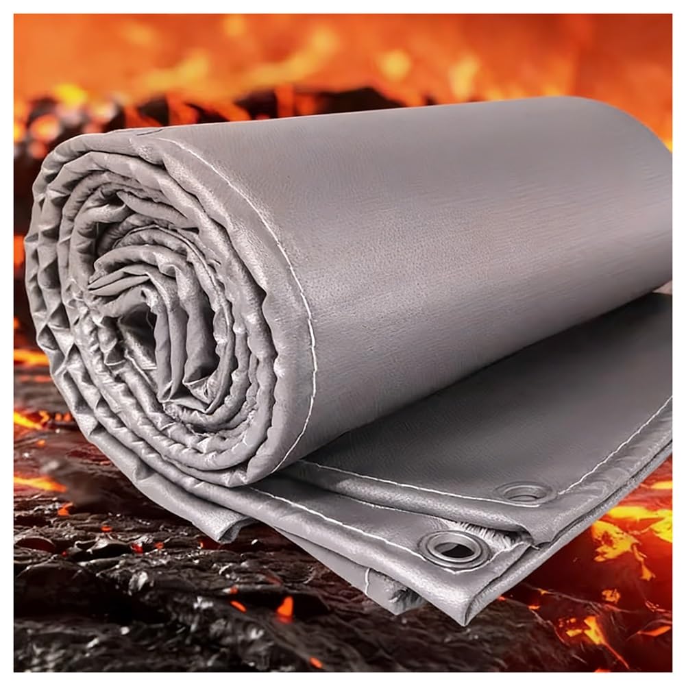 Manta ignífuga de fibra de vidrio de silicona, resistente al calor hasta 1200 °C, alfombrilla ignífuga para soldadura, soldadura fuerte y seguridad en la cocina