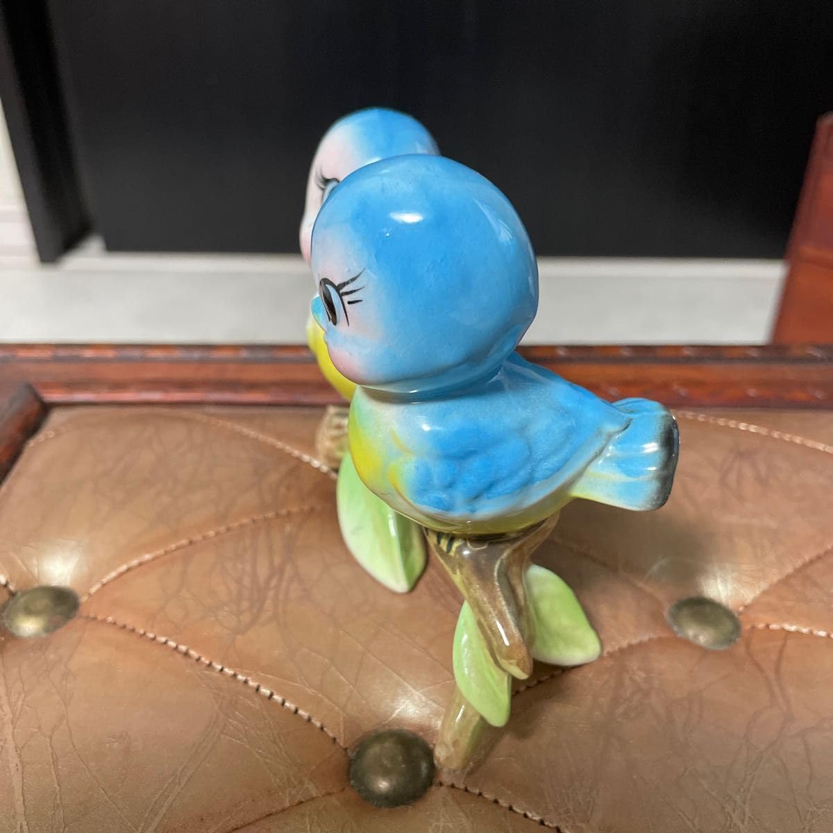Amazon.co.jp: ブルーバード Bluebirds 青い小鳥 陶器 置物 昭和