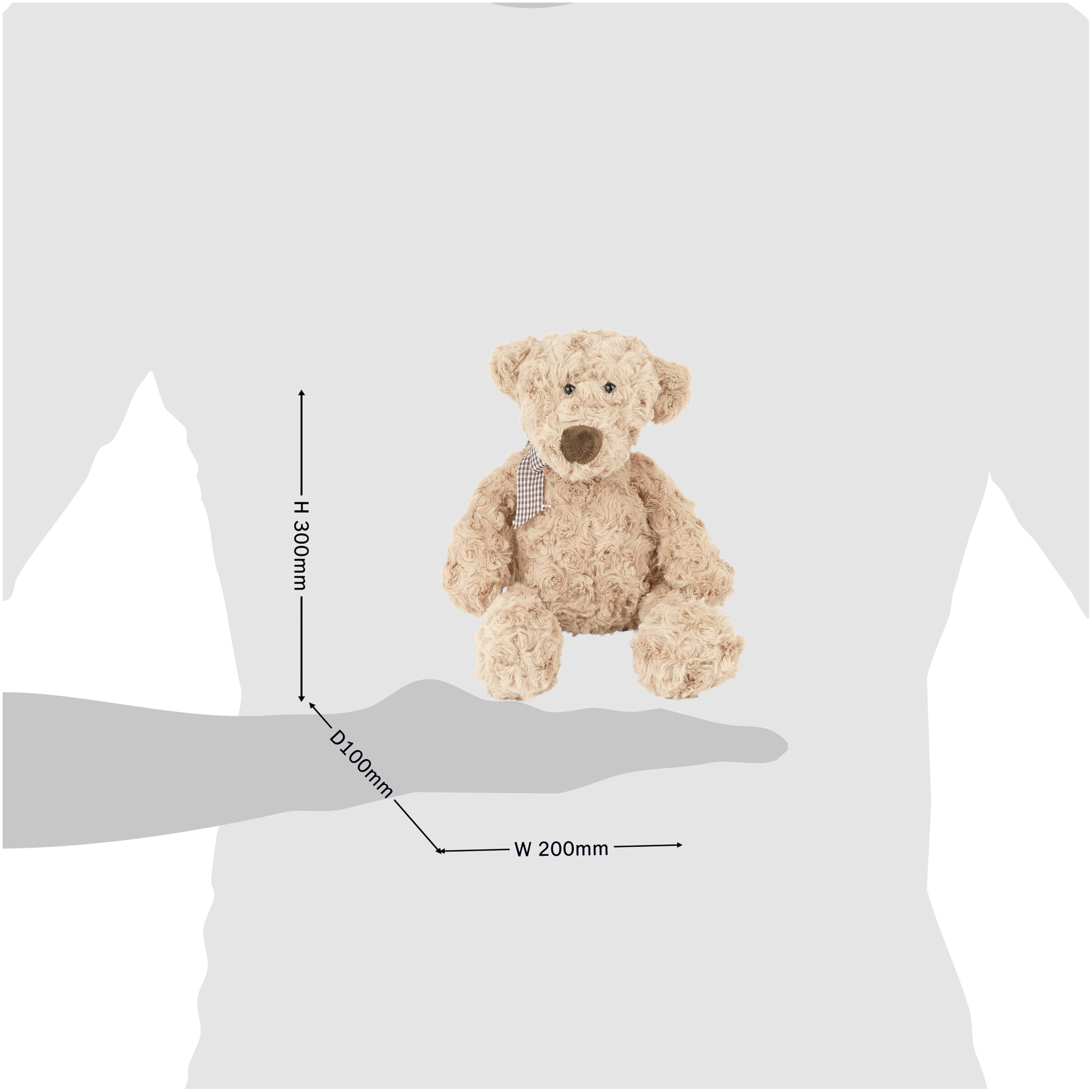 Mousehouse Teddybär 32 Cm – Supersoft, Traditionell Braun, Mit Schleife, Waschbar & Ab Geburt Geeignet