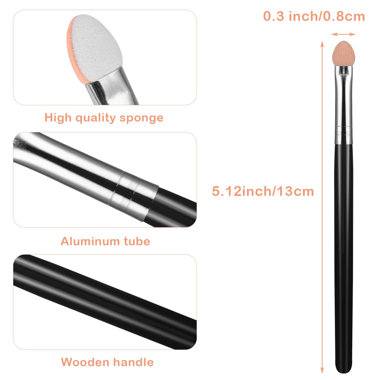 WLLHYF 10pcs Zestaw pędzli do makijażu aplikatorów cieni do powiek, zestaw pędzli do cieni do powiek, wielokrotnego użytku, zmywalny, profesjonalny aplikator cieni do powiek, zestaw pędzli(czarny)