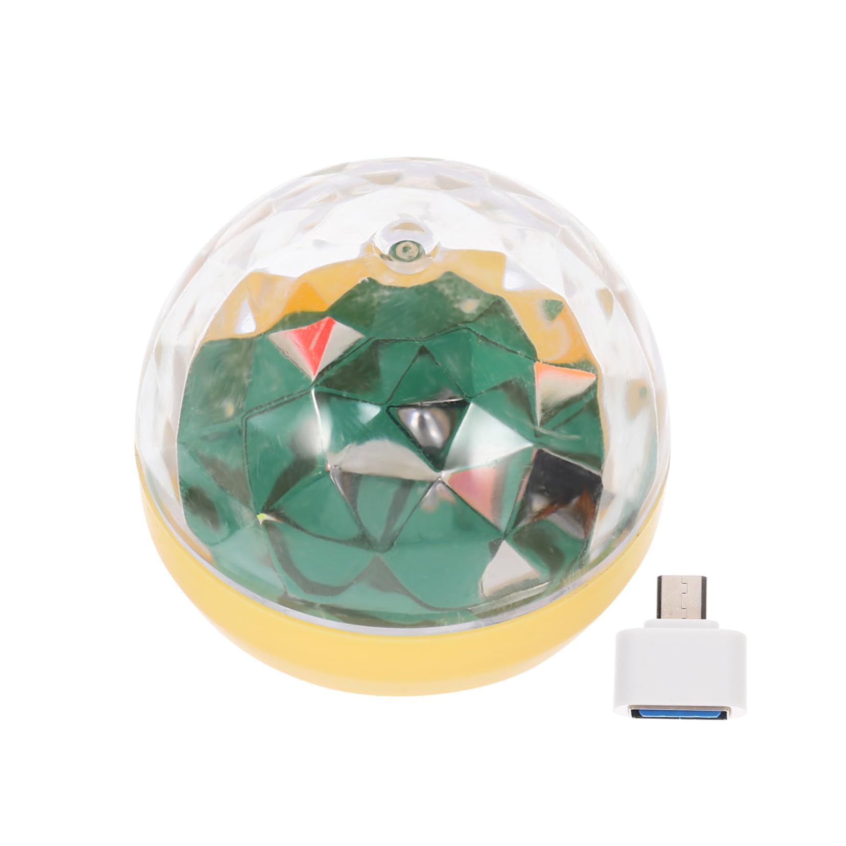 NUOBESTY USB Mini Disco Lights Portable LED Stage Ball for Karaoke Christmas Parties Sound Activated USB Powered Lights for Home Bars Clubs and Birthdays Yellow