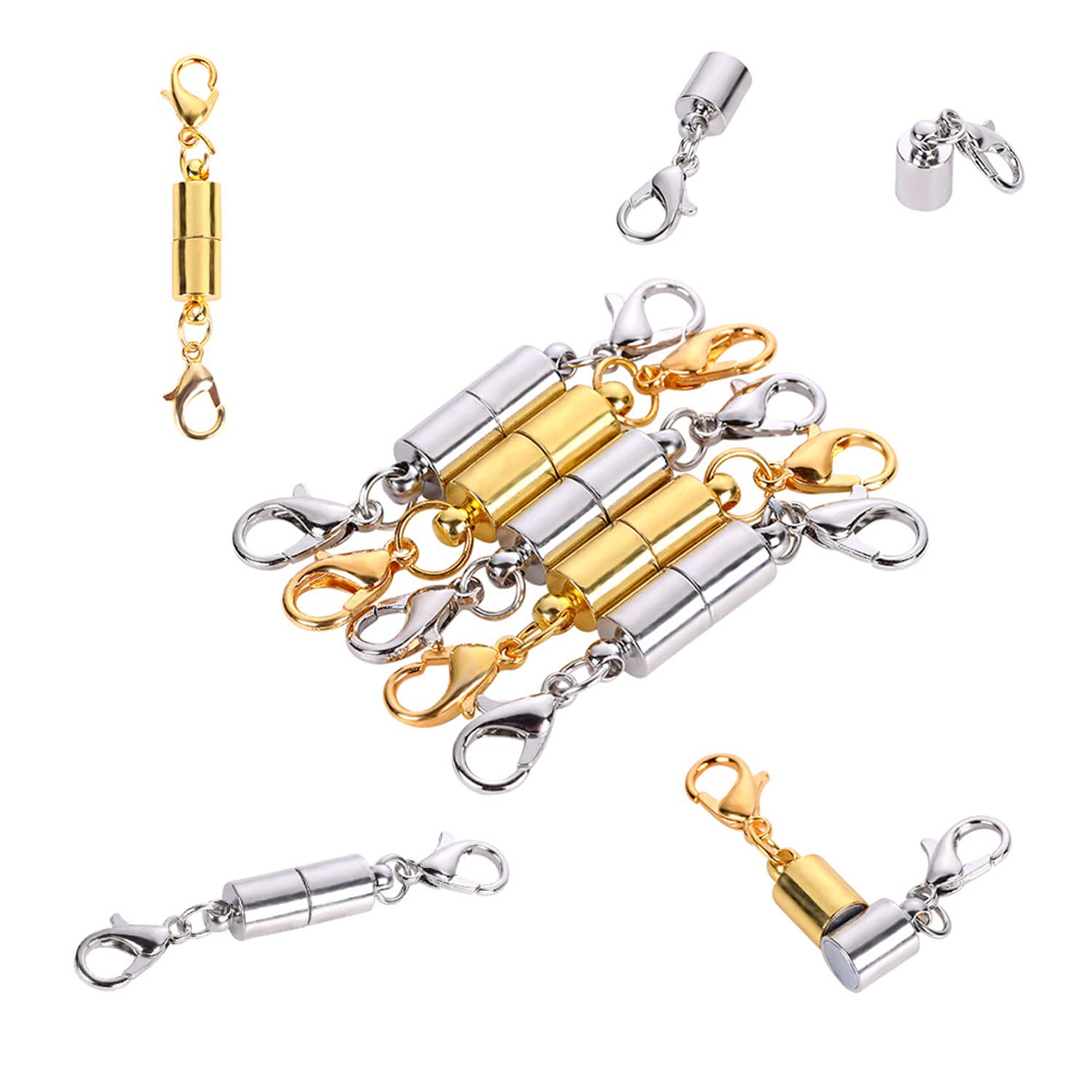 Fermagli Magnetici Per Gioielli - 12 Pezzi Argento, Con Estensori Catena Per Braccialetti E Collane - Foto 6