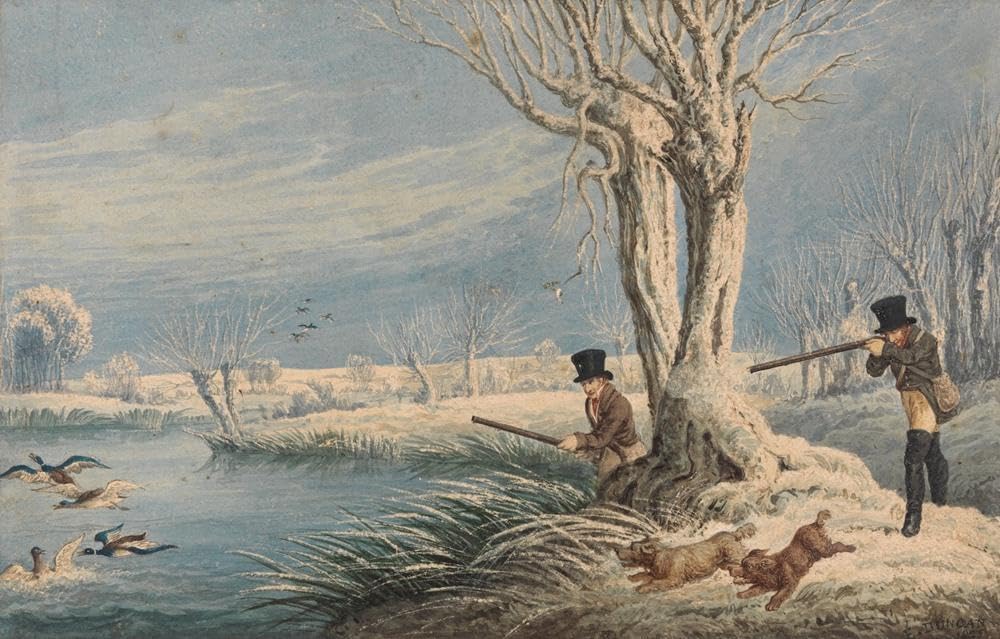 Wild Duck Shooting (1825) 36x23 UnFramed Art Print Poster Ready for Framing by Edward Duncan