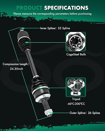 Miniatura 92 de SCITOO Eje CV Conjunto de eje delante izquierda derecha para Honda Odyssey 3.5L,para Honda Ridgeline 3.5L 2005-2014 60-1009