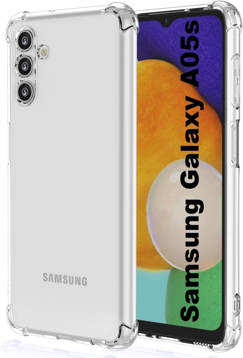 Samsung Galaxy A05s Clear Transparent Case Soft Flexible Silicone Back Cover Anti Drop Shockproof Case with Reinforced edge Bumper Corner for Samsung Galaxy A05s (Clear)